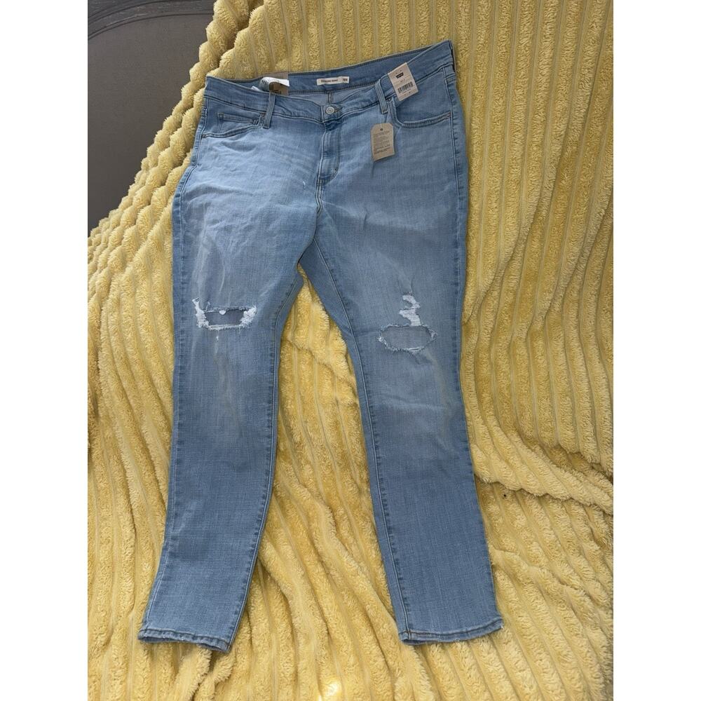 Women’s Levi Jeans 721 High Rise Skinny Distressed Light Plus Size 18w 29 Insea